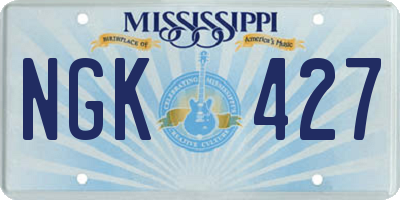 MS license plate NGK427