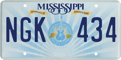 MS license plate NGK434