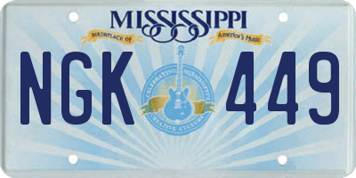 MS license plate NGK449
