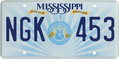 MS license plate NGK453