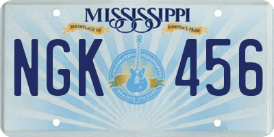 MS license plate NGK456