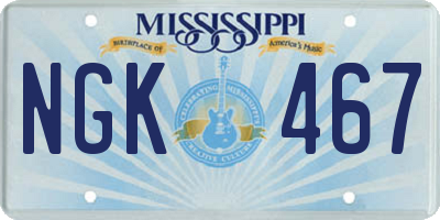 MS license plate NGK467