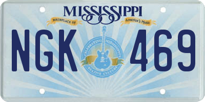 MS license plate NGK469
