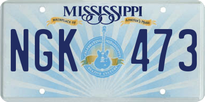 MS license plate NGK473