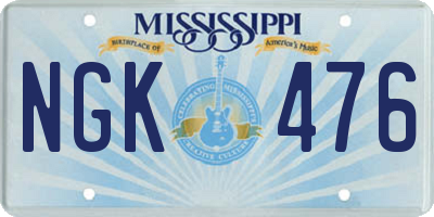 MS license plate NGK476