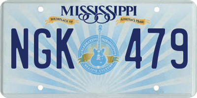 MS license plate NGK479