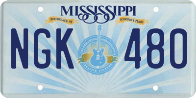 MS license plate NGK480