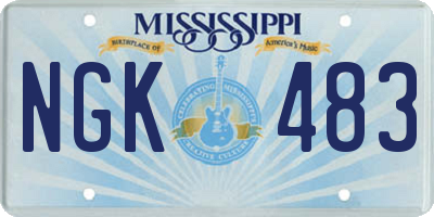 MS license plate NGK483