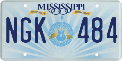 MS license plate NGK484