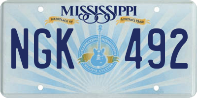 MS license plate NGK492