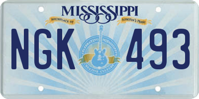 MS license plate NGK493