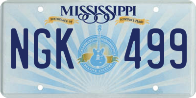 MS license plate NGK499