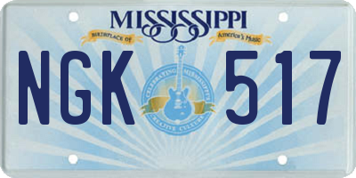MS license plate NGK517