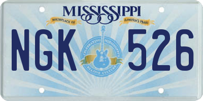 MS license plate NGK526
