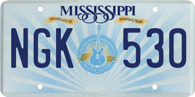 MS license plate NGK530