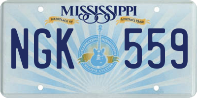 MS license plate NGK559