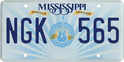 MS license plate NGK565