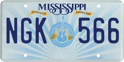 MS license plate NGK566