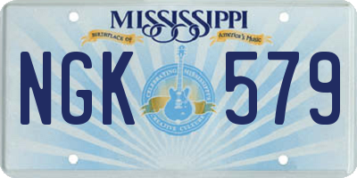 MS license plate NGK579