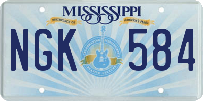 MS license plate NGK584