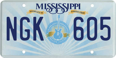 MS license plate NGK605
