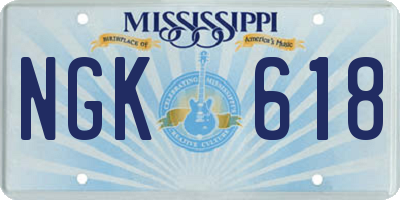 MS license plate NGK618