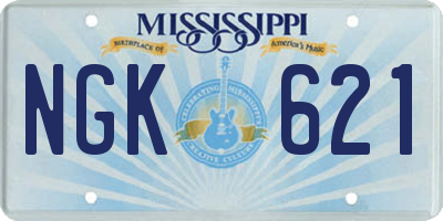 MS license plate NGK621