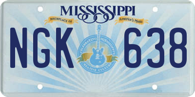 MS license plate NGK638