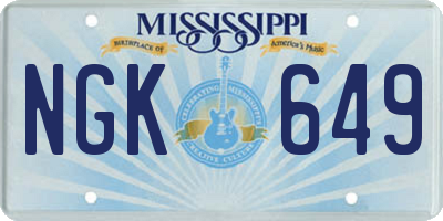 MS license plate NGK649
