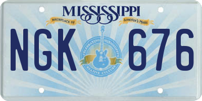 MS license plate NGK676