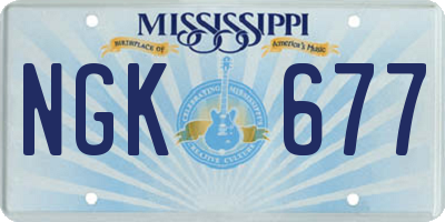MS license plate NGK677