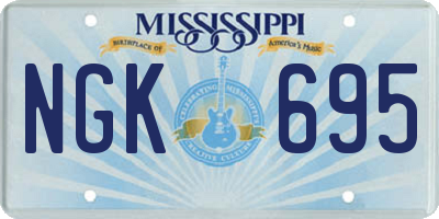 MS license plate NGK695
