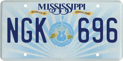 MS license plate NGK696