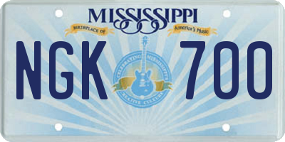 MS license plate NGK700
