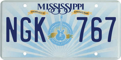 MS license plate NGK767