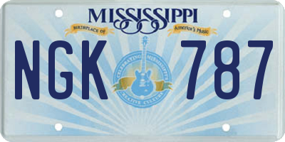 MS license plate NGK787