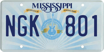 MS license plate NGK801