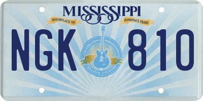 MS license plate NGK810