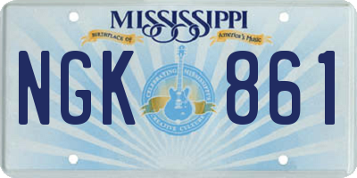 MS license plate NGK861