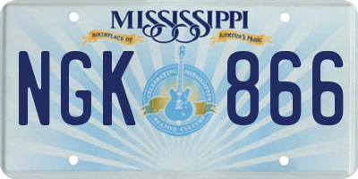 MS license plate NGK866