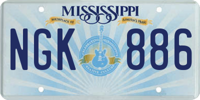 MS license plate NGK886