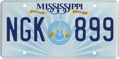 MS license plate NGK899