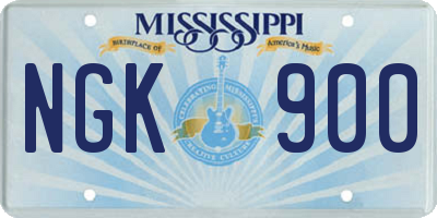MS license plate NGK900