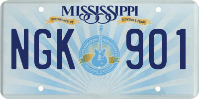 MS license plate NGK901