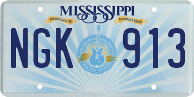 MS license plate NGK913