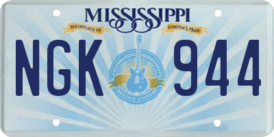 MS license plate NGK944