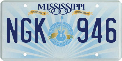MS license plate NGK946