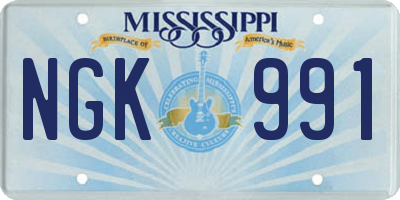 MS license plate NGK991
