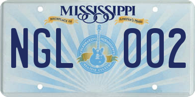 MS license plate NGL002