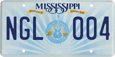MS license plate NGL004